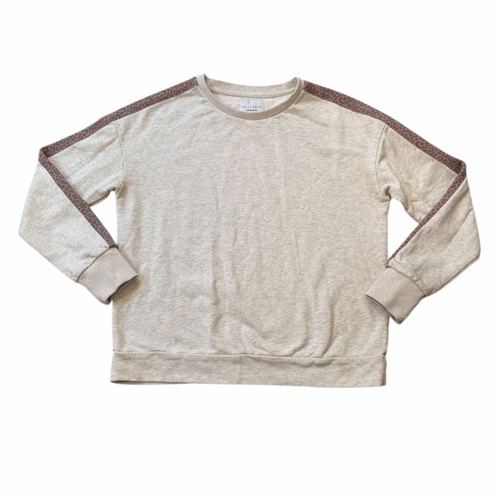 All Fenix Anthropologie Crewneck with Arm Leopard Stripes